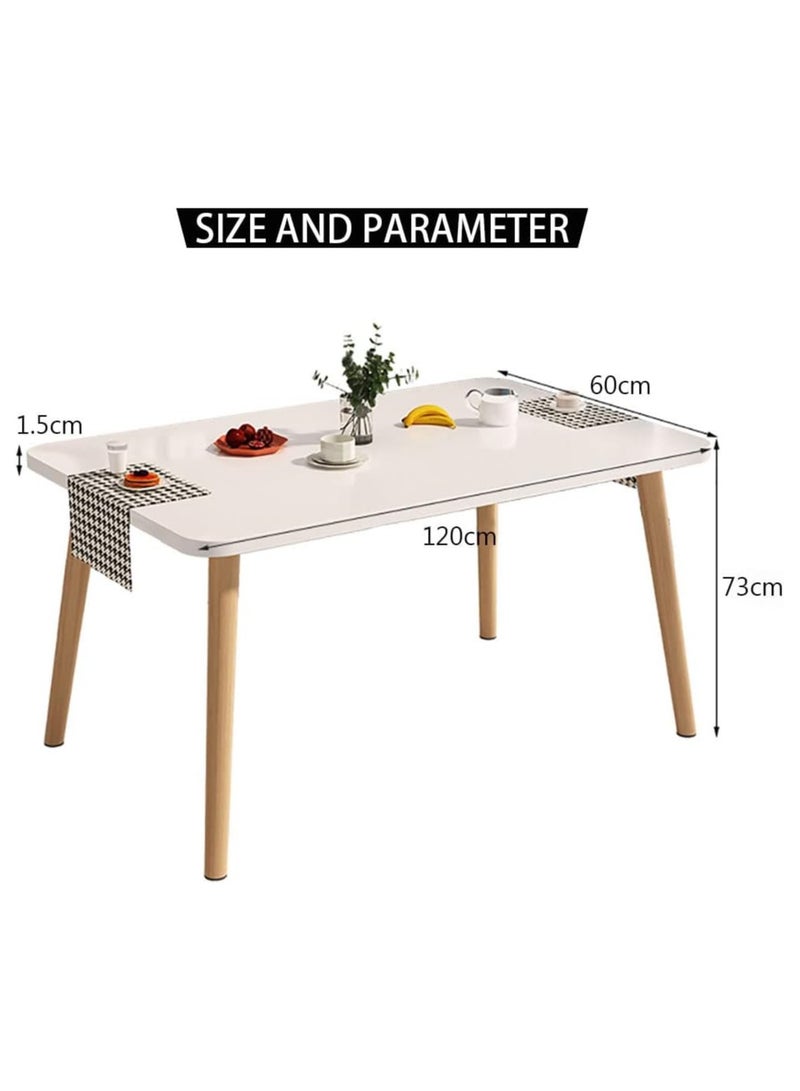 Generic Wooden Dining Table Kitchen Table with Solid Wood Legs Home Writing Table for Home Living Room Office (120*60*73CM)  - Image 2