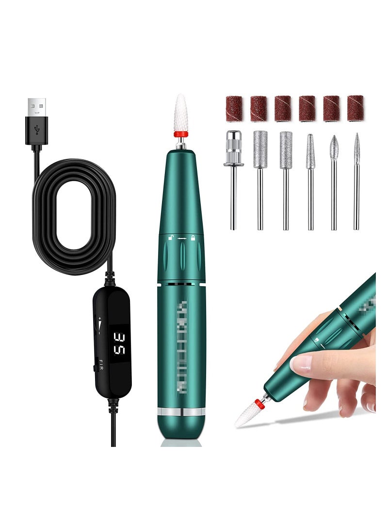 general 35000RPM Portable Electric Nail Drill, Compact Efile Handpiece Professional Manicure Pedicure Nail File Drill Kit, Green - Image 1