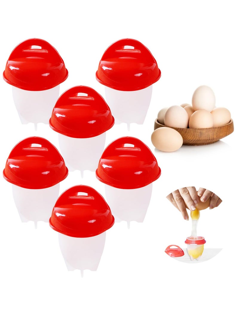 Zikra 6 PCS Egg Boiler For Hard Boiled Eggs Silicone Egg Cups For Poached Eggs Hard Boiled Egg Holder Without Shell Egg Cooker Silicone Egg Molds Egg Poacher Pan Nonstick - Image 1