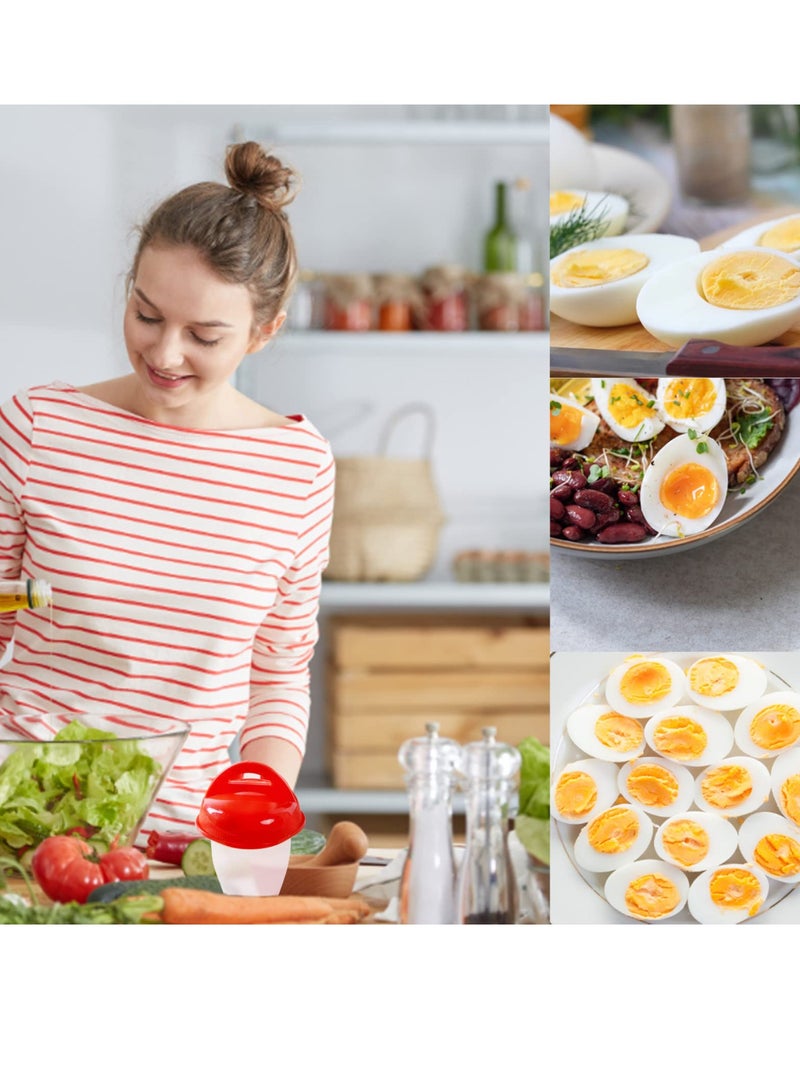 Zikra 6 PCS Egg Boiler For Hard Boiled Eggs Silicone Egg Cups For Poached Eggs Hard Boiled Egg Holder Without Shell Egg Cooker Silicone Egg Molds Egg Poacher Pan Nonstick - Image 4