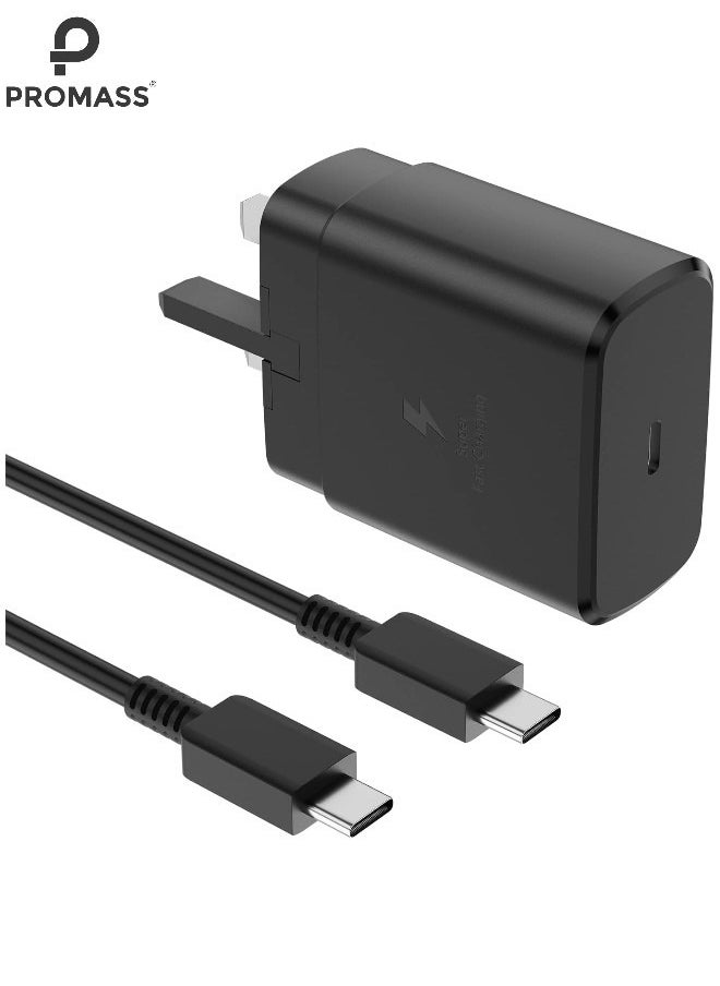 PROMASS - Fast charger for Samsung Galaxy, charger head with a 25-watt charging cable (high quality and performance) from Promas, S24 Ultra, S24 Plus, S24, S23 Ultra, S22 Ultra, , comes with a UCB C cable - Image 1