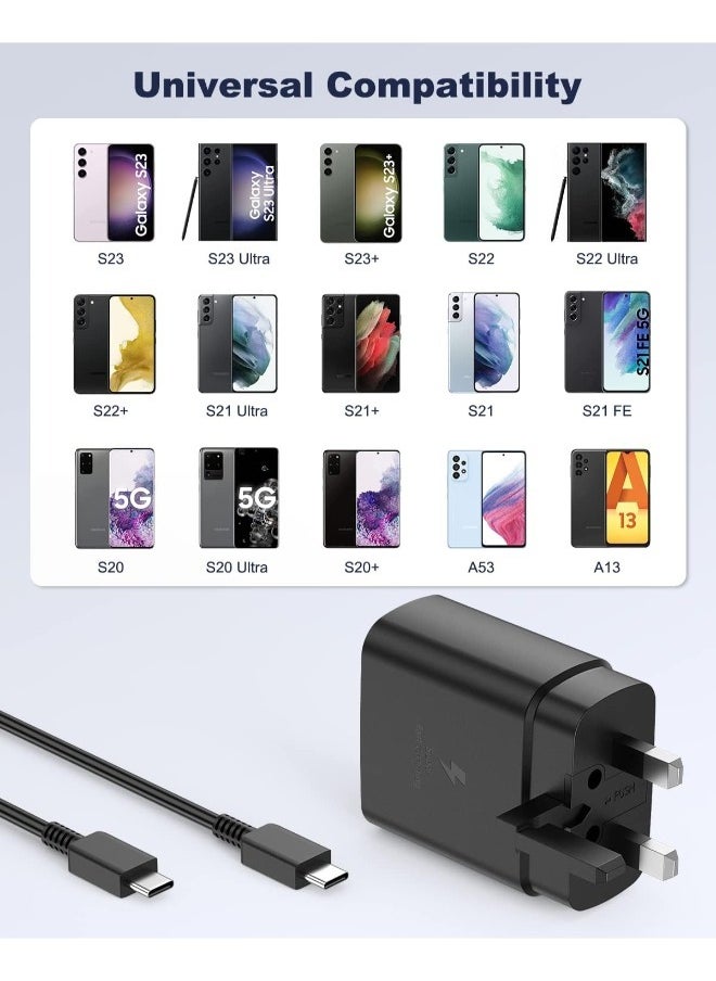 PROMASS - Fast charger for Samsung Galaxy, charger head with a 25-watt charging cable (high quality and performance) from Promas, S24 Ultra, S24 Plus, S24, S23 Ultra, S22 Ultra, , comes with a UCB C cable - Image 1
