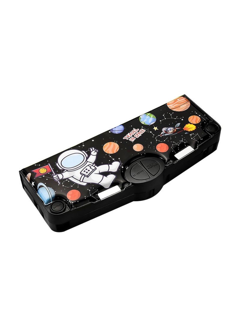 general Cute Cartoon Astronaut Boy Pencil Case, Pop-Up Multifunctional Pencil Case with Roller Knife, Timetable, School Supplies, Durable Kids Pencil Pouch with Compartment - Image 1