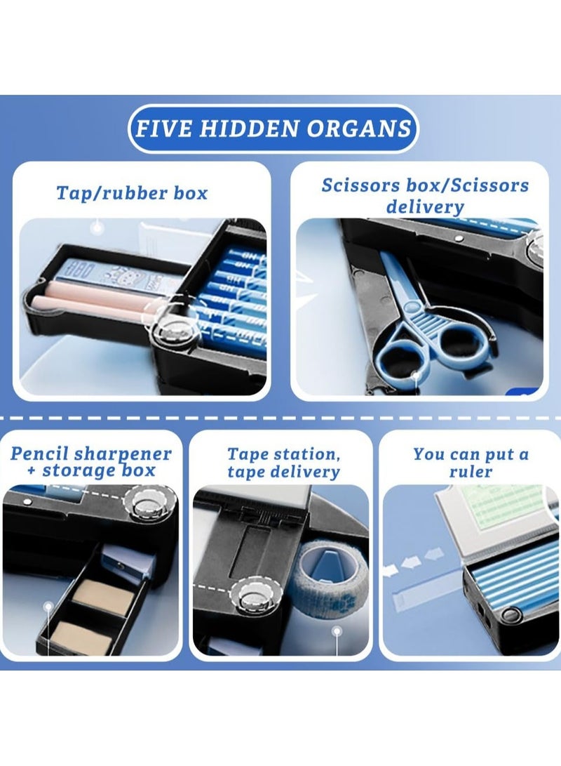 general Cute Cartoon Astronaut Boy Pencil Case, Pop-Up Multifunctional Pencil Case with Roller Knife, Timetable, School Supplies, Durable Kids Pencil Pouch with Compartment - Image 3