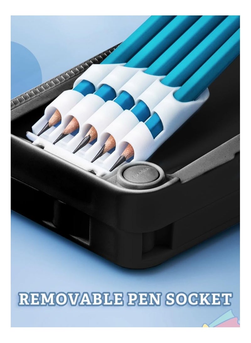 general Cute Cartoon Astronaut Boy Pencil Case, Pop-Up Multifunctional Pencil Case with Roller Knife, Timetable, School Supplies, Durable Kids Pencil Pouch with Compartment - Image 5