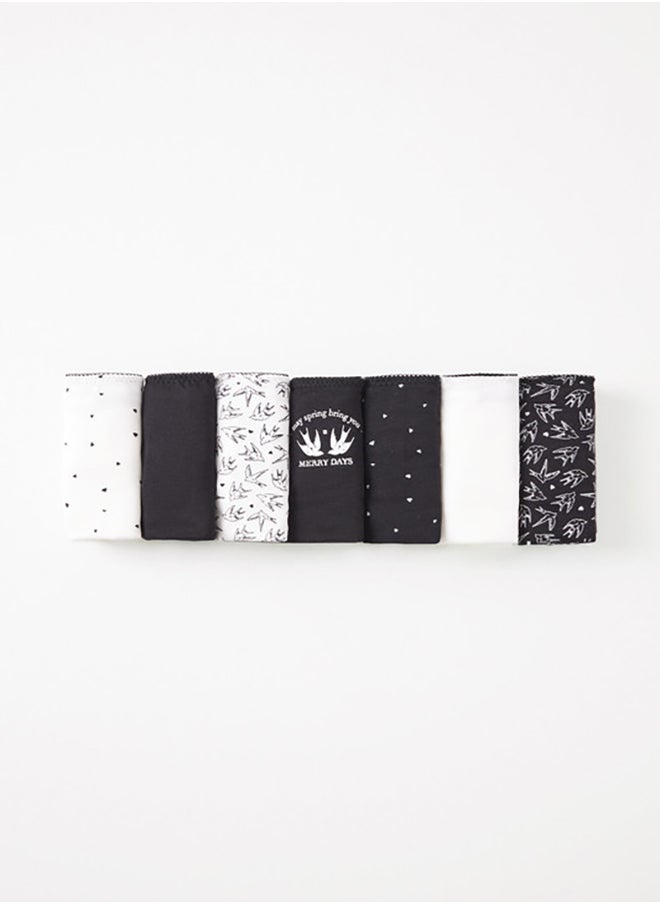 women'secret Pack Of 7 Classic Plain And Printed Cotton Panties  - Image 3
