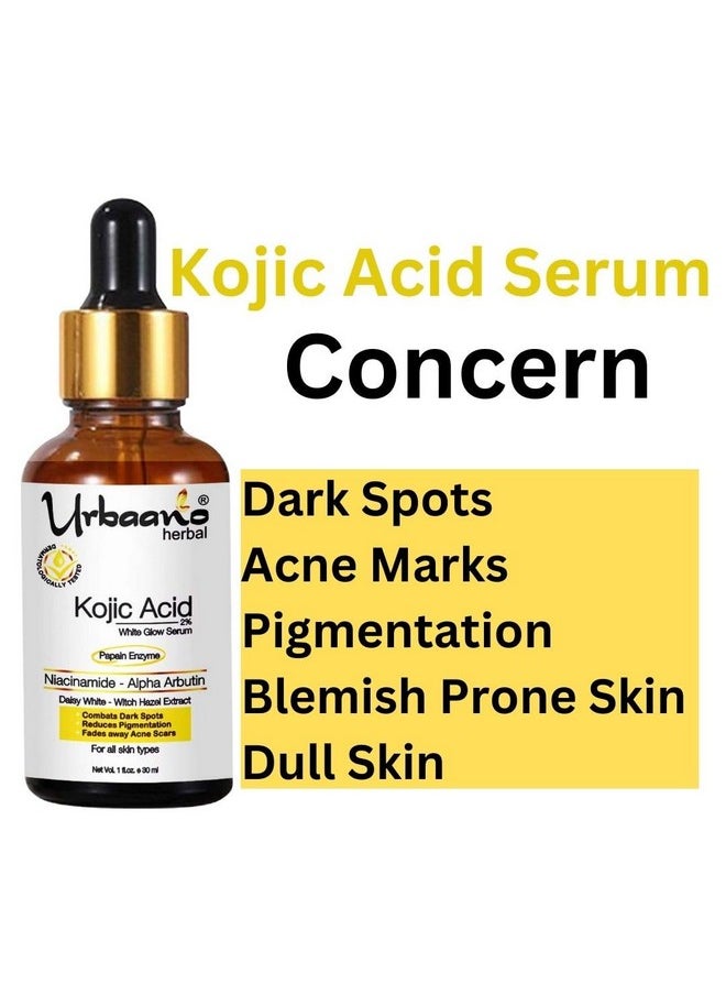 2% Kojic Acid White Glow Face Serum With Alpha Arbutin & Niacinamide For Dark Spots, Pigmentation, Blemishes (Kojic Acid 30Ml) - pzsku/Z7D716ABCCA6ABB1E277BZ/45/_/1735817073/09ccd0ce-e058-4a8a-bb5b-f72a927951b8