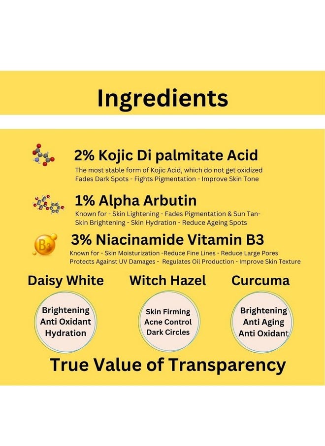 2% Kojic Acid White Glow Face Serum With Alpha Arbutin & Niacinamide For Dark Spots, Pigmentation, Blemishes (Kojic Acid 30Ml) - pzsku/Z7D716ABCCA6ABB1E277BZ/45/_/1735817089/082d82b7-1a9a-4498-8fd2-4e9d65c5726b