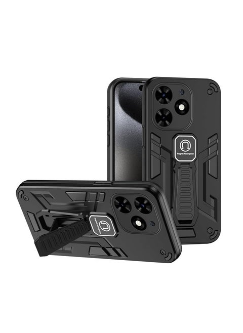The case is compatible with Tecno Spark Go 2024 and compatible with Tecno Spark Go 2024 4G Car Magnetic Stand 2-in-1 Shockproof Phone Case