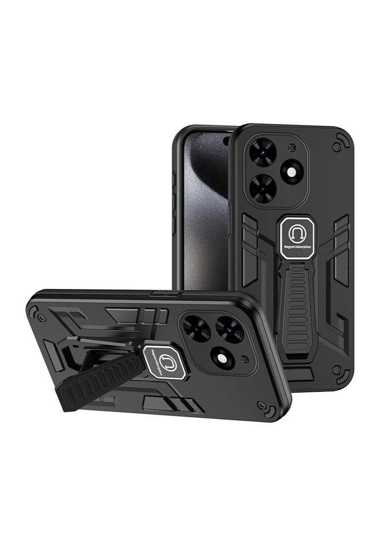 The case is compatible with Tecno Spark Go 2024 and compatible with Tecno Spark Go 2024 4G Car Magnetic Stand 2-in-1 Shockproof Phone Case