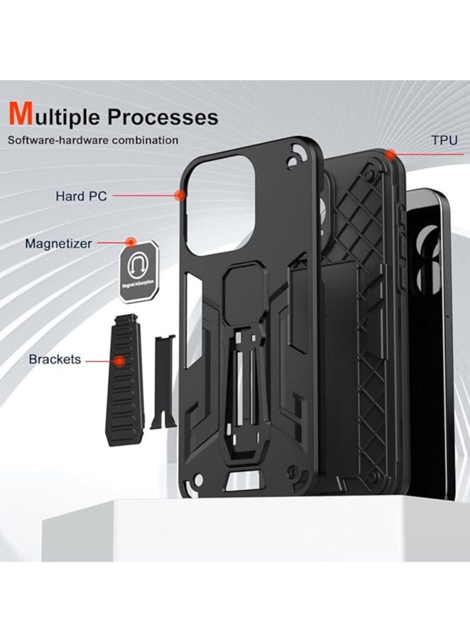 The case is compatible with Tecno Spark Go 2024 and compatible with Tecno Spark Go 2024 4G Car Magnetic Stand 2-in-1 Shockproof Phone Case