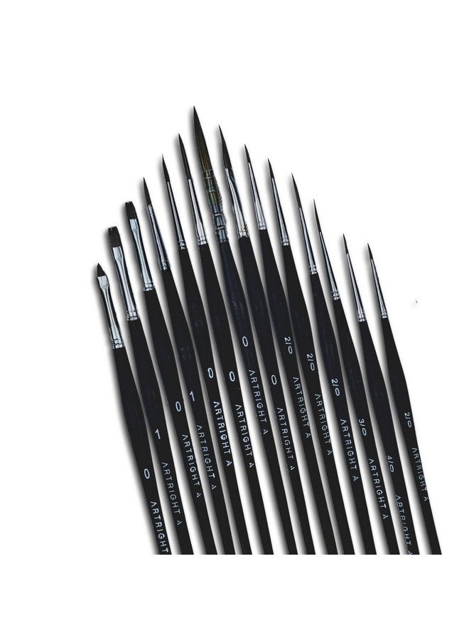Artright Miniature Fine Detailing Thin Brush Set of 14 pcs with Brush Holder for Acrylic, Oil, Watercolor & Gouache with Paint Brush Set - Wood and Synthetic Bristle - Image 2