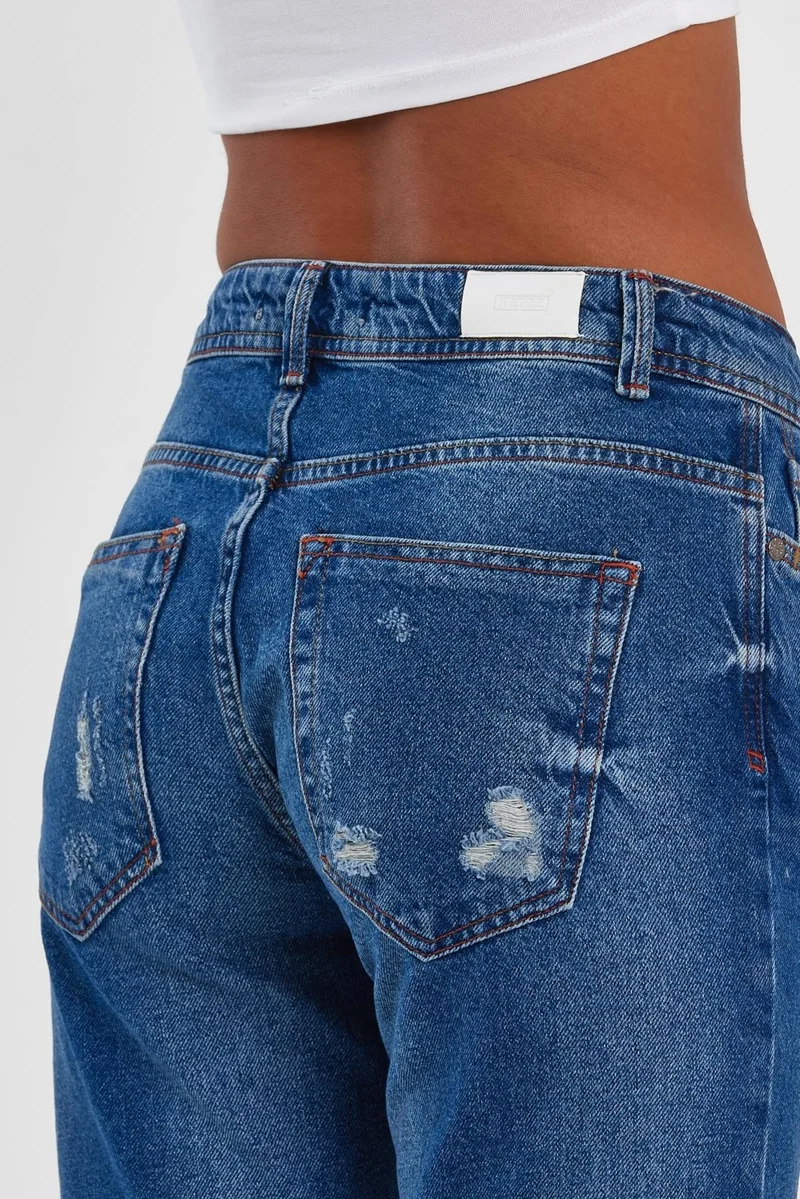 الكسندر جاردي Special Collection Ripped Detail Denim Trousers (AG-1051G)