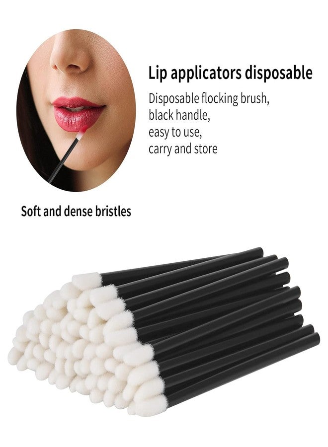 Hyzone Soft Lip Brush For Women Makeup 50 Pcs | Lipstick Brush Eyeshadow Applicator Wand, Lip Gloss Wands, Travel-Friendly Makeup Applicator - Black - Image 4