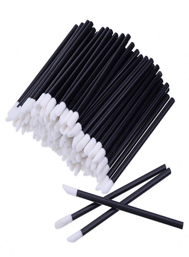 Hyzone Soft Lip Brush For Women Makeup 50 Pcs | Lipstick Brush Eyeshadow Applicator Wand, Lip Gloss Wands, Travel-Friendly Makeup Applicator - Black - Image 1