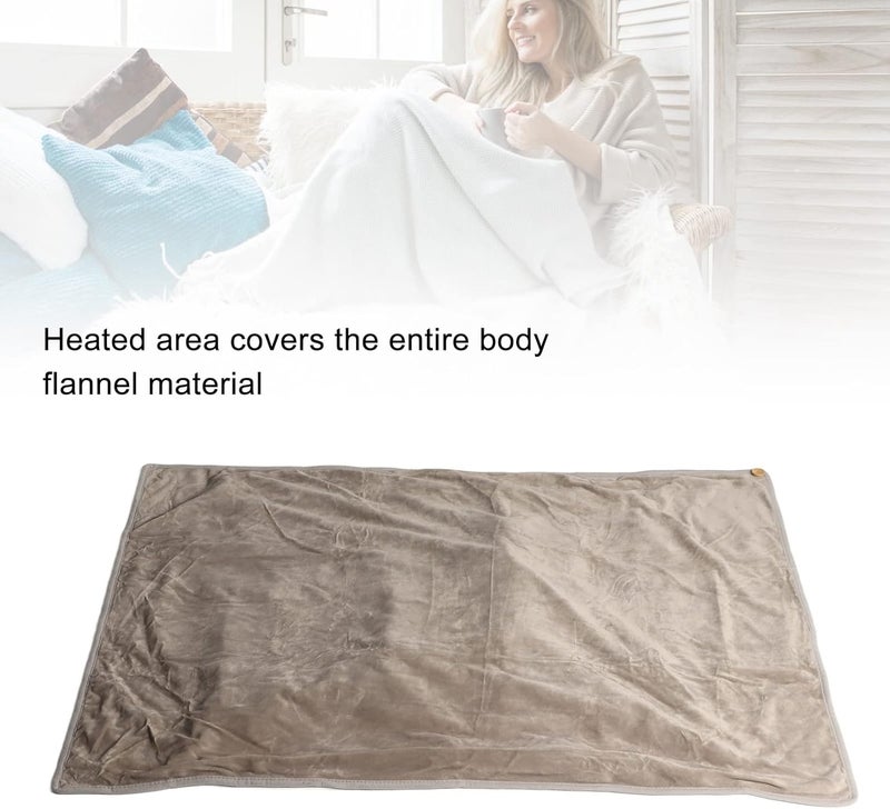 OUKA Heated Blanket, Flannel Material Soft Comfortable Warm Electric Throw Blanket for Home Relaxing Sleeping (Grey) - Image 3