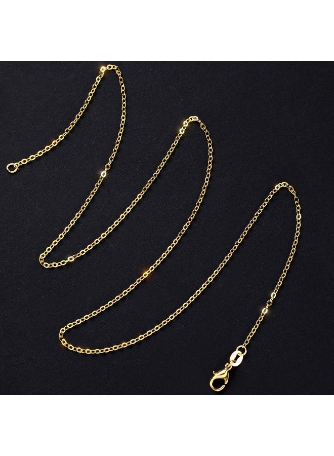 SANNIX 50 Pack Gold Plated Necklace Chains Cable Chain Necklace Bulk for Jewelry Making Supplies, 1.2mm 18 Inches - Image 3