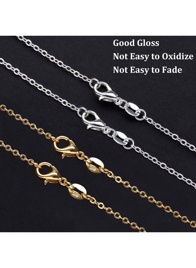 SANNIX 50 Pack Gold Plated Necklace Chains Cable Chain Necklace Bulk for Jewelry Making Supplies, 1.2mm 18 Inches - Image 4