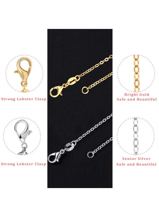 SANNIX 50 Pack Gold Plated Necklace Chains Cable Chain Necklace Bulk for Jewelry Making Supplies, 1.2mm 18 Inches - Image 5