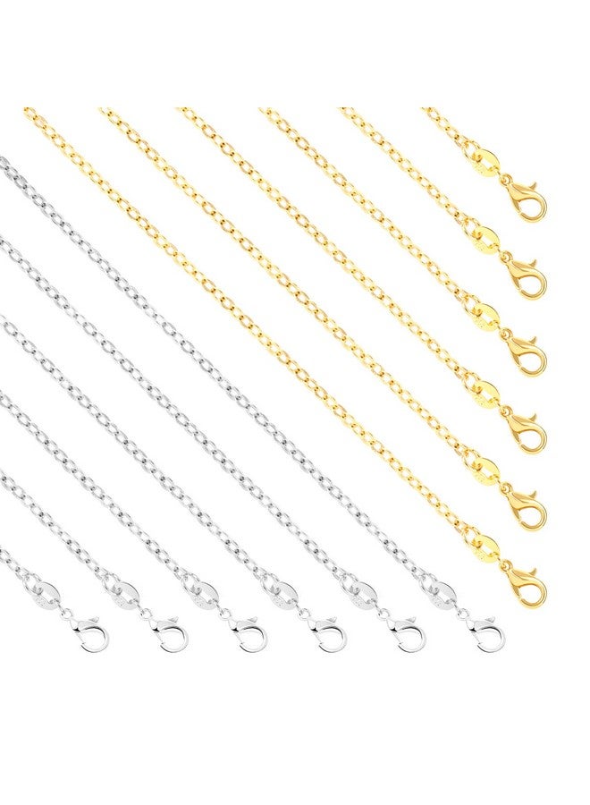 SANNIX 50 Pack Gold Plated Necklace Chains Cable Chain Necklace Bulk for Jewelry Making Supplies, 1.2mm 18 Inches - Image 1