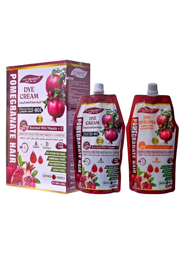 MY BERRY Dye Ceam Ammonia Free No Stain On Skin Natural Black 601