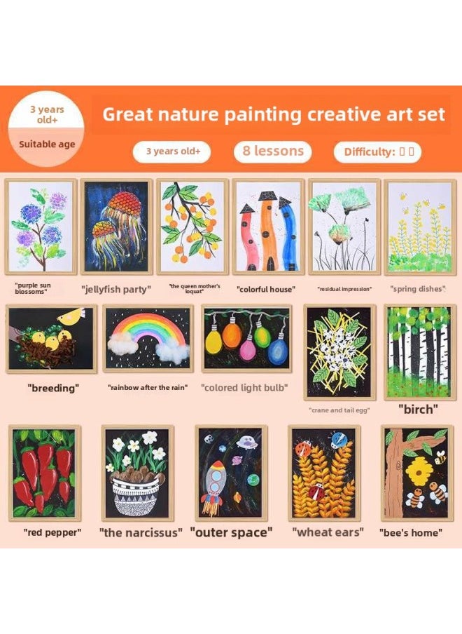 null - Children's Handmade DIY Production Primary School Kindergarten Graffiti Painting Toy Painting Creative Art Material Package-Color:A4 Creative Painting [type A + Type B] Comes With 16 Video Courses - Image 1