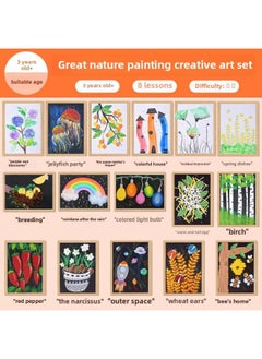 Children's Handmade DIY Production Primary School Kindergarten Graffiti Painting Toy Painting Creative Art Material Package-Color:A4 Creative Painting [type A + Type B] Comes With 16 Video Courses