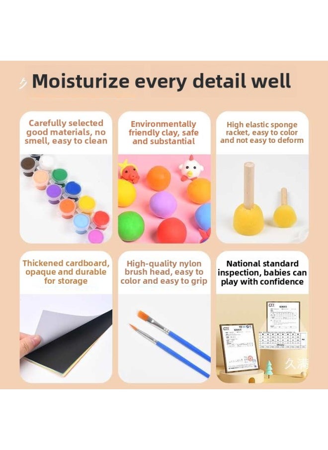 null - Children's Handmade DIY Production Primary School Kindergarten Graffiti Painting Toy Painting Creative Art Material Package-Color:A4 Creative Painting [type A + Type B] Comes With 16 Video Courses - Image 1