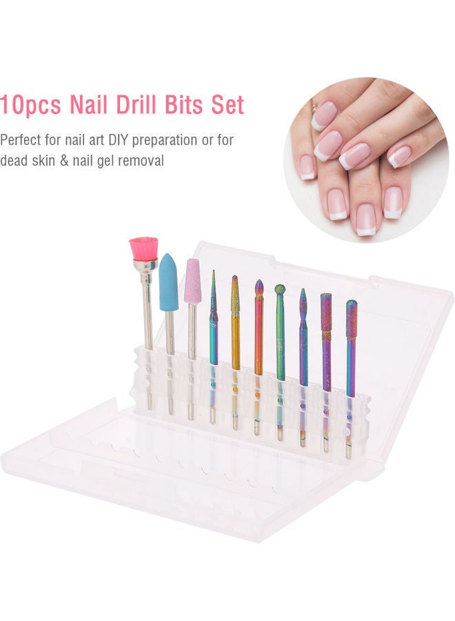 NIBEMINENT 10-Piece Pedicure and Manicure Replacement Nail Drill Bits Set Multicolour 8.3 X 1.1 5.3cm - Image 5