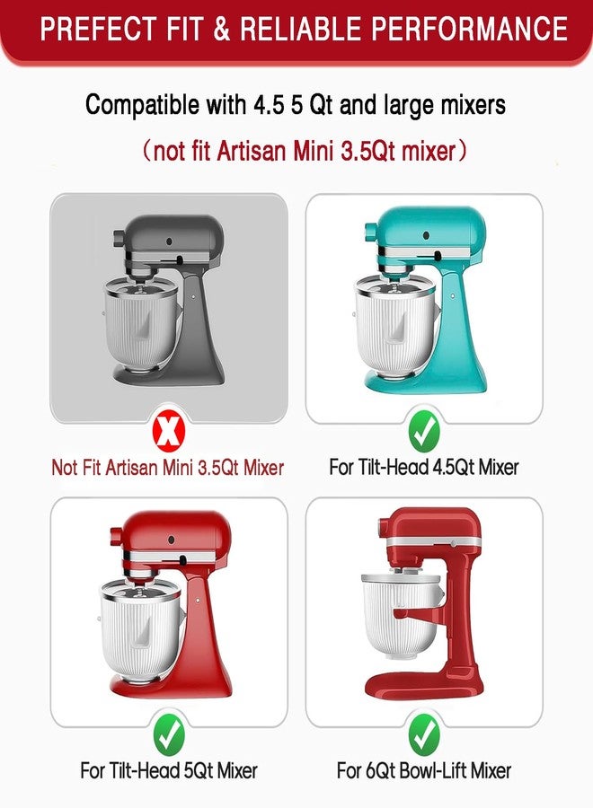 Akiosk Ice Cream Maker Attachment for KitchenAid Stand Mixer, Ice Cream Bowl Compatible with 4.5/5QT & 6QT Stand Mixers, Ice Cream & Sorbet Gelato Maker Attachment, 2 Quart - Image 3