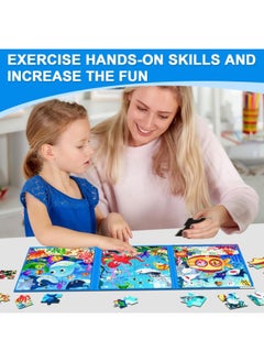 Mumoo Bear Magnetic Puzzles for Kids 3-6,3 in 1 Travel Puzzles Games for Kids Ages 3-5,Magnetic Jigsaw Puzzle Activities Toy for Boys and Girls,Preschool Learning Magnet Toy Gift for Road Trip ﻿ (Ocean World)  - Image 2