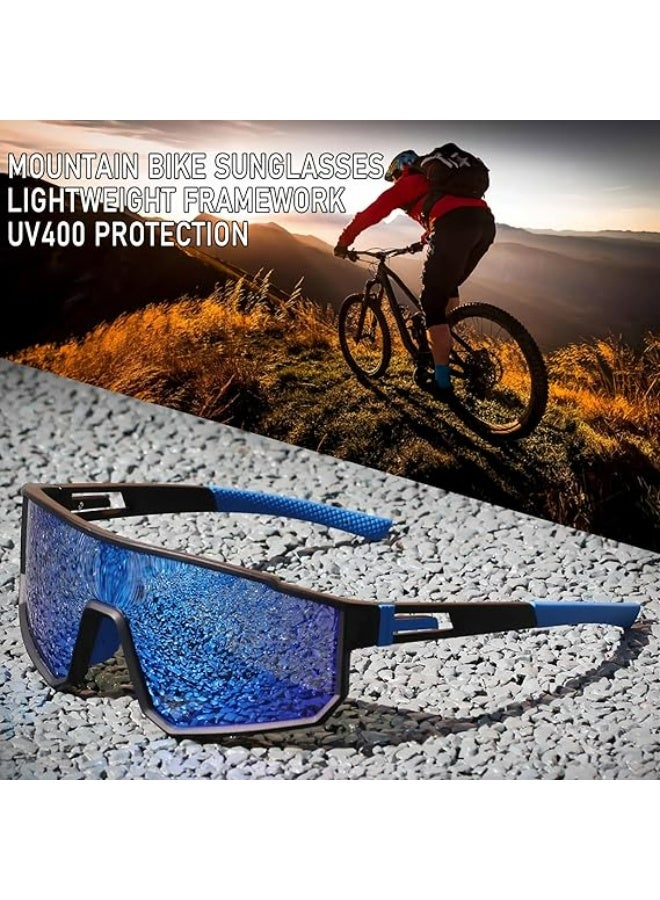 أوزيغالور 3-حزمة نظارات شمسية رياضية مستقطبة للرجال، نظارات شمسية للدراجات الجبلية بحماية UV400 وإطار كبير - Image 3