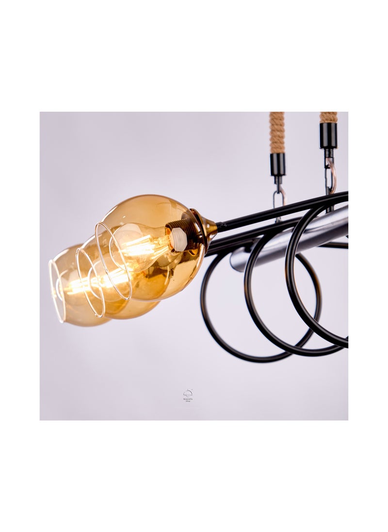 نجفة شوب - نجفه مودرن اسود 6 لمبه-RB1053 - Image 1