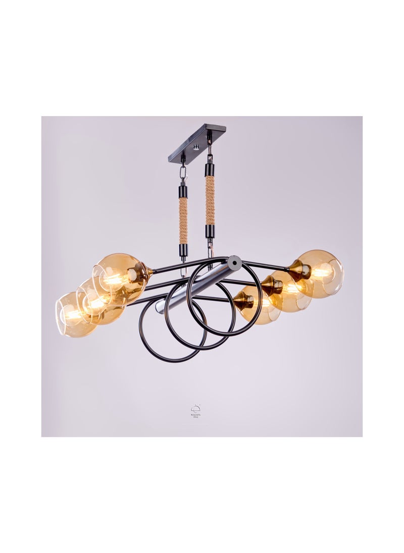 نجفة شوب - نجفه مودرن اسود 6 لمبه-RB1053 - Image 1