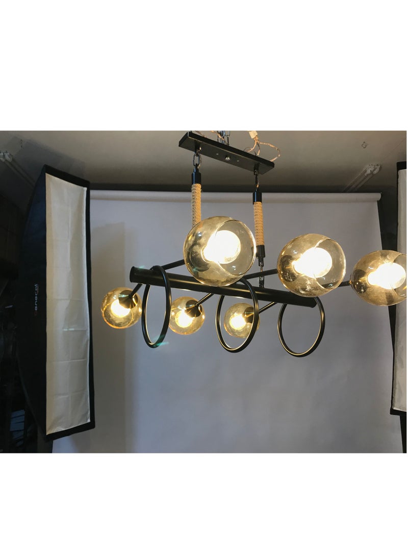 نجفة شوب - نجفه مودرن اسود 6 لمبه-RB1053 - Image 1