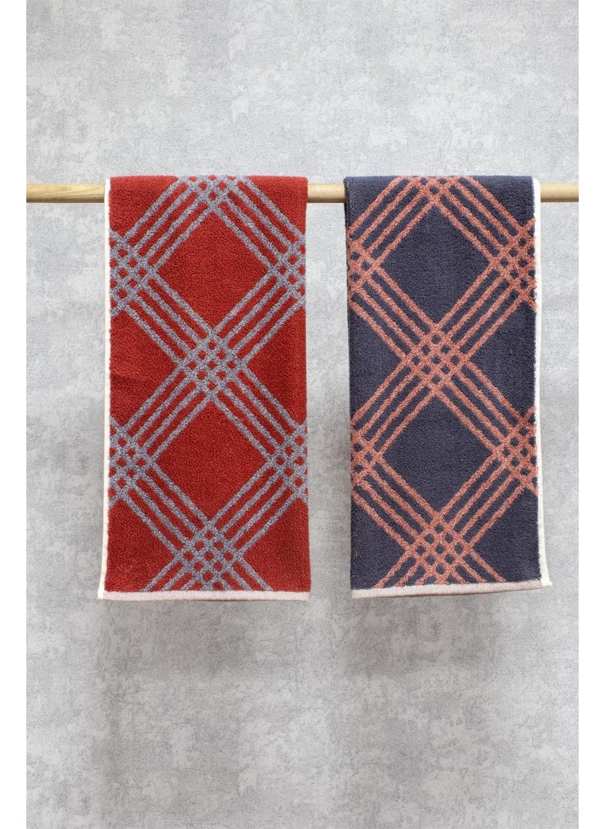class Combed Cotton 50 x 100 cm Yarn Dyed 2 Piece Set Diamond V2  - Image 1