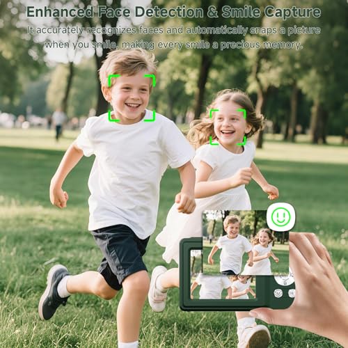 SMARTKLIK Digital Camera, 56MP 2.7K Dual-Screen Selfie Camera with 16X Zoom, 20 Filters & Anti-Shake, Portable Point and Shoot Digital Cameras with 32GB Card, Compact Travel Cameras for Beginners Teens Kids - Image 4