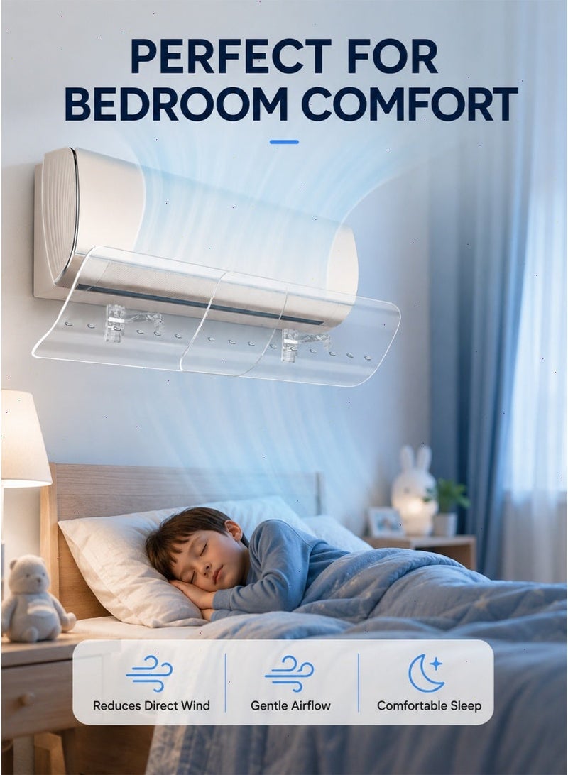 Split Air Conditioner Deflector, Easy Installation Without Punching For Wall, AC Vent Deflector Adjustable Size To Fit All Types And Sizes Of Air Conditioners - Image 4