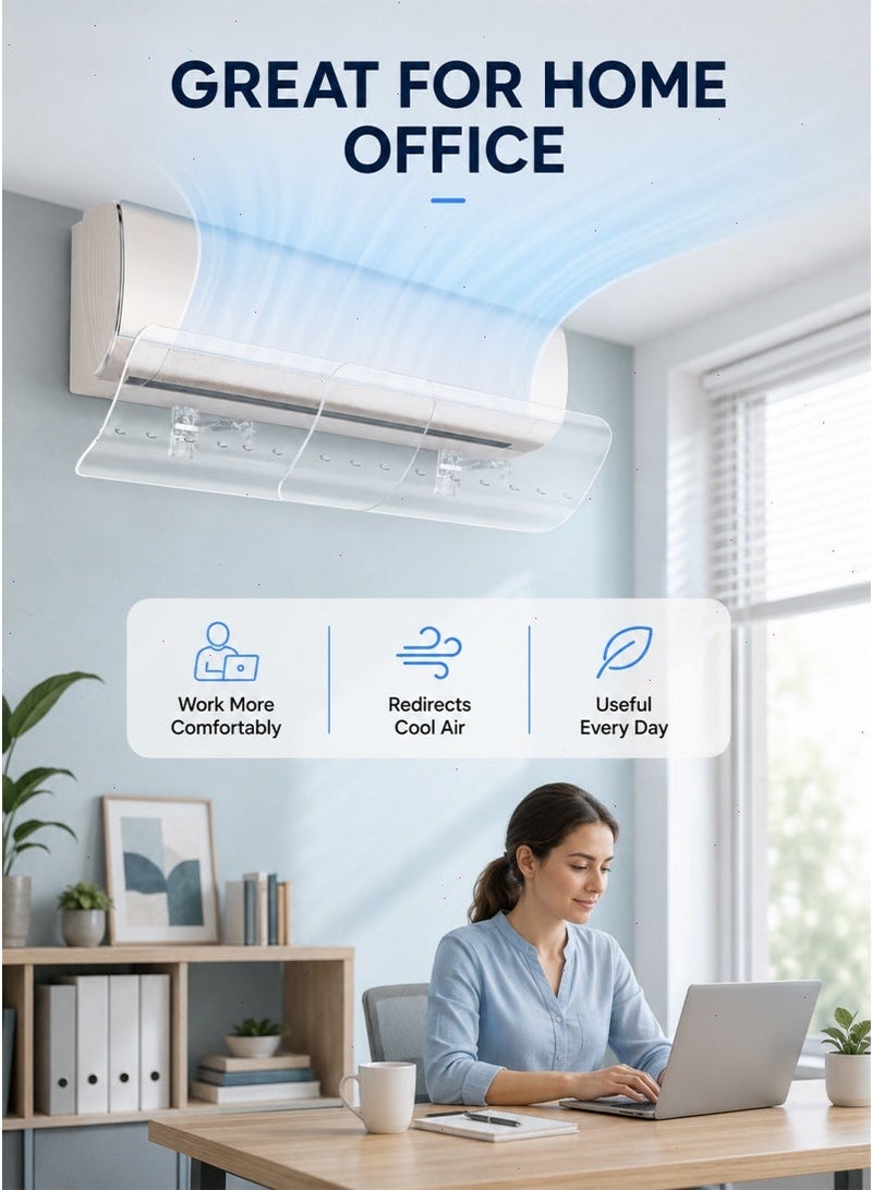 Split Air Conditioner Deflector, Easy Installation Without Punching For Wall, AC Vent Deflector Adjustable Size To Fit All Types And Sizes Of Air Conditioners - Image 5