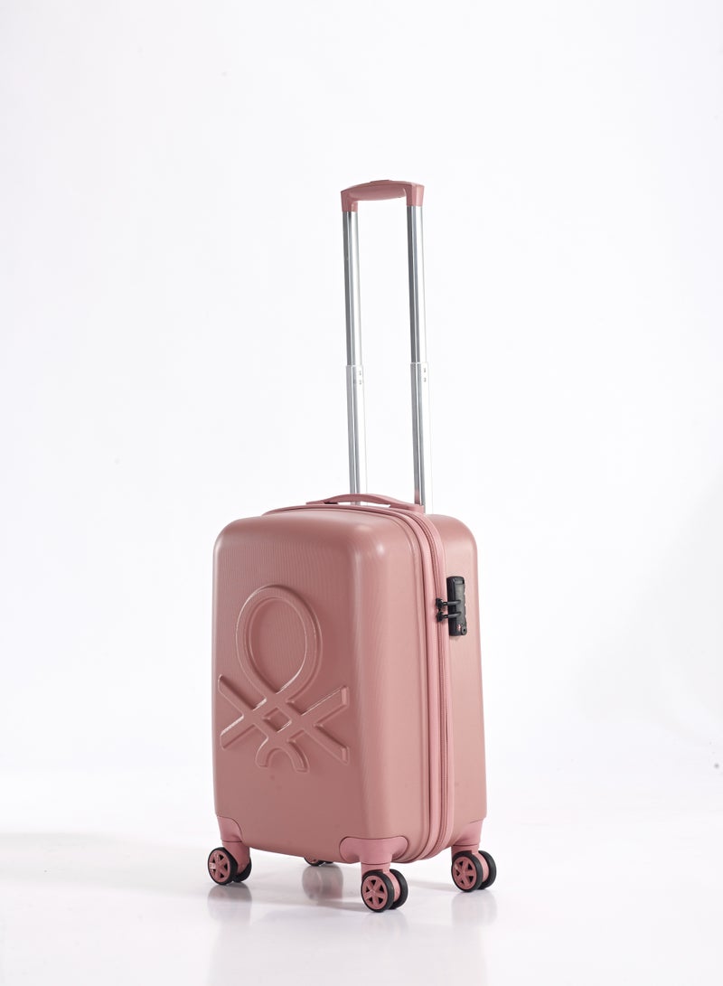 UNITED COLORS OF BENETTON BNTA-202 20Inch-Cabin Luggage with TSA Lock| Material- Acrylonitrile Butadiene Styrene| Adjustable Trolley Handle | Smooth Dual Wheels 360degree rotate| Rose Gold - Image 2