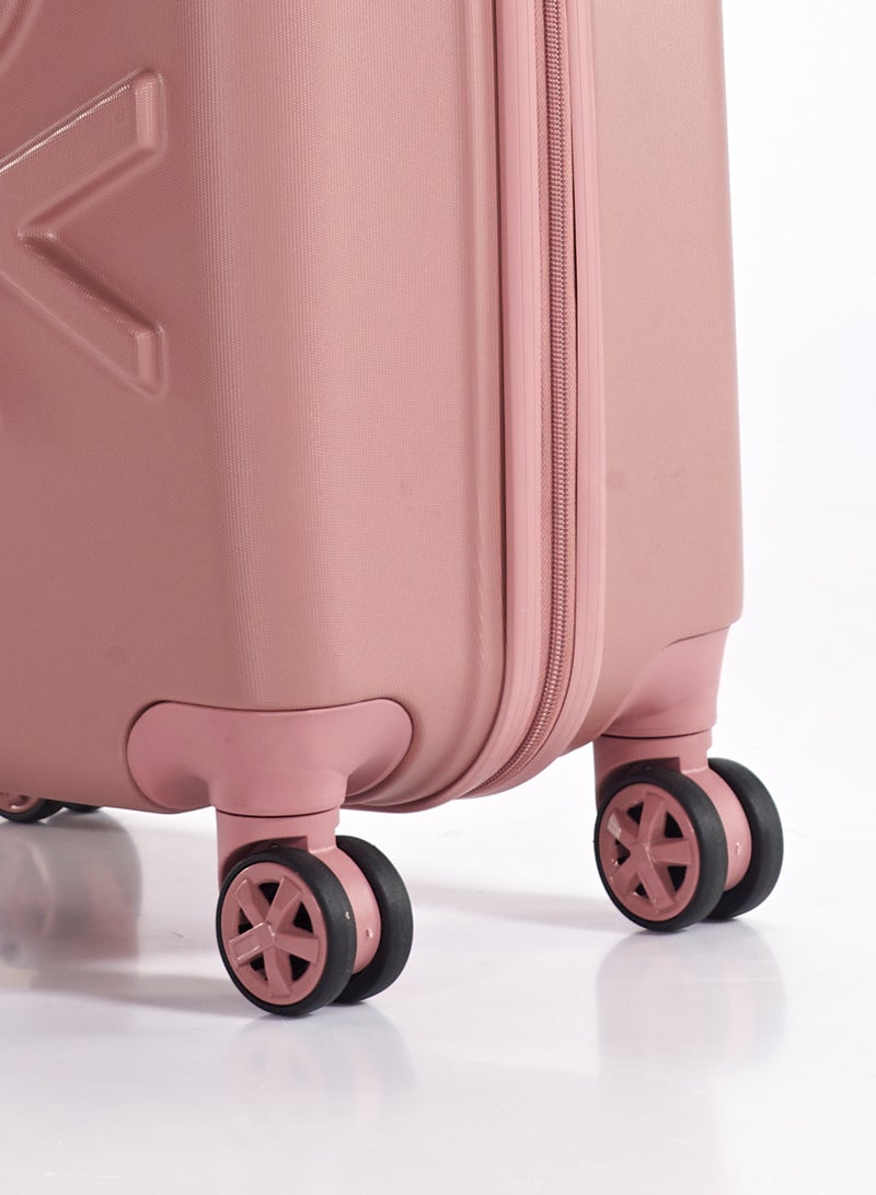 UNITED COLORS OF BENETTON BNTA-202 20Inch-Cabin Luggage with TSA Lock| Material- Acrylonitrile Butadiene Styrene| Adjustable Trolley Handle | Smooth Dual Wheels 360degree rotate| Rose Gold - Image 4