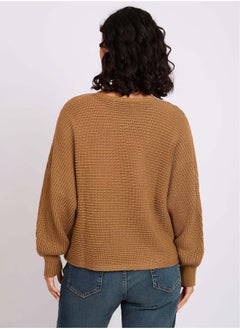 Premoda Women Pullover Oversize Cropped Beige  - Image 4