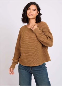 Premoda Women Pullover Oversize Cropped Beige  - Image 2