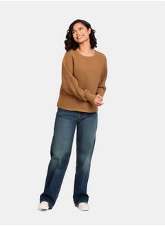 Premoda Women Pullover Oversize Cropped Beige  - Image 1