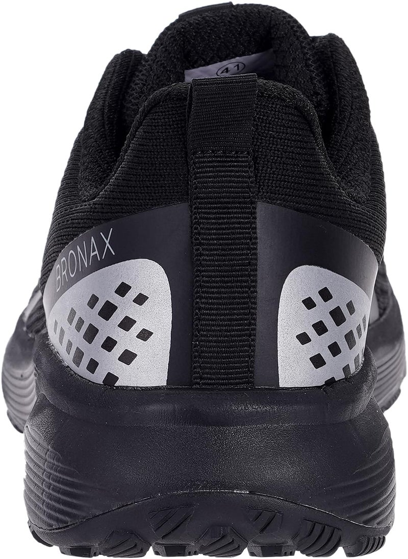 BRONAX Mens Wide Toe Box Running Tennis Shoes Gym Tennis Athletics Size 11 Sports Mesh Walking Rubber Outsole Sneakers for Male Black 45 - Image 2