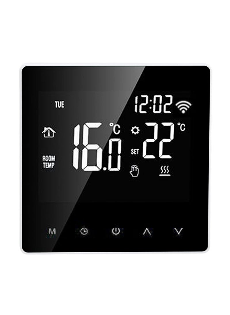 SYOSI - ترموستات ذكي، جهاز تحكم في درجة الحرارة ME81H AC 230V، ترموستات ذكي يعمل بالواي فاي، شاشة LCD، ترموستات ذكي، ترموستات تدفئة أرضية (16 أمبير، ظهر أبيض وضغط أبيض) - Image 1