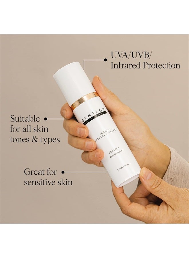DRMTLGY Anti Aging Clear Face Sunscreen and Facial Moisturizer with Broad Spectrum SPF 45. Oil Free, Zinc Oxide Sunscreen For Sensitive Skin and Acne Prone Skin. - Image 5