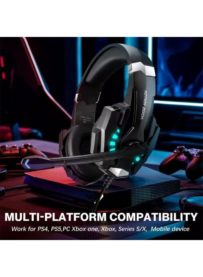 general Gaming Headset - KOTION EACH G9000 Pro Gaming Headset for PC, PS4, Xbox One - Noise Isolating Microphone, LED Light, Over-Ear Comfort with Volume Control - Image 2
