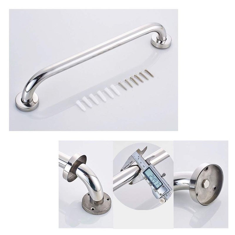 GAIIIA Sturdy Grab Bars Handle Safety Support Hand Rails, 304 Stainless Steel Bathroom Grab Bar, 16-Inch Polished Chrome Grab Bars for Bathtubs and Showers, Wall Mount Anti-slip Support Rail f - Image 2