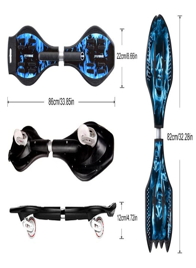 Magnitt Deluxe Junior Caster Board in Amazing Blue with Illuminating Wheels - Image 3